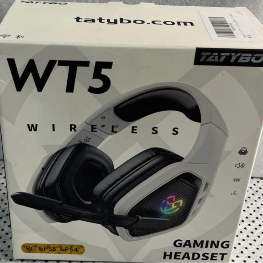 TATYBO WT5 Wireless Gaming Headset - White & Black